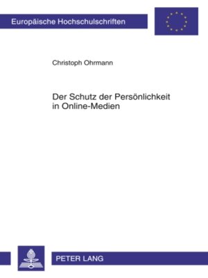 cover image of Der Schutz der Persoenlichkeit in Online-Medien